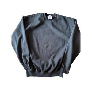 Vintage Faded Black Blank Jerzees USA Made XL Crewneck Sweatshirt